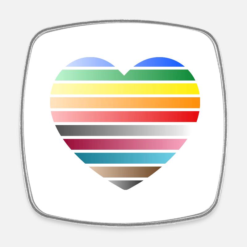 LOVE - rainbow - Square fridge magnet - white