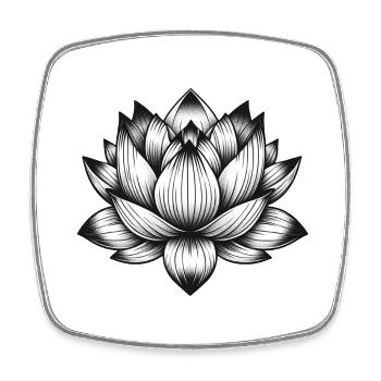 Lotus flower - Square fridge magnet - white - Front