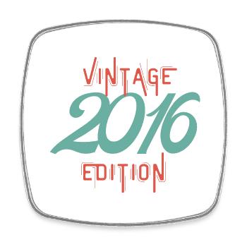 Jahrgang 2016 Ausgabe - Viereckiger Kühlschrankmagnet - Weiß - Vorne