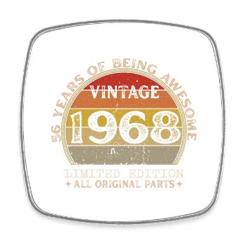 Né en 1968 - Vintage 1968 Anniversaire Rétro - Magnet carré - blanc - Devant