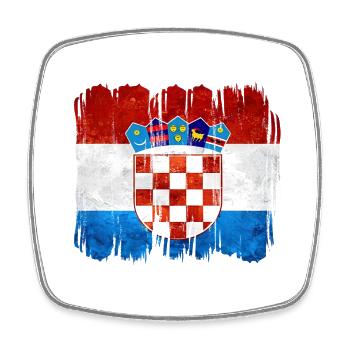 Croatie hrvatska croatie hrv hr zagreb drapeau fendu - Magnet carré - blanc - Devant