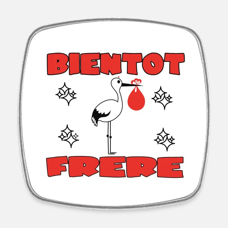 SOON BROTHER - Square fridge magnet - white