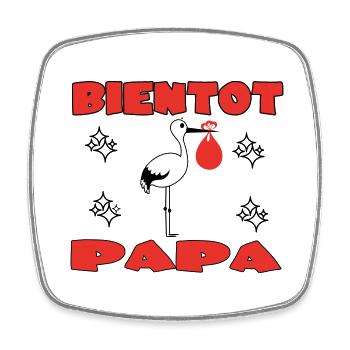 SOON TO BE A DAD - Square fridge magnet - white - Front