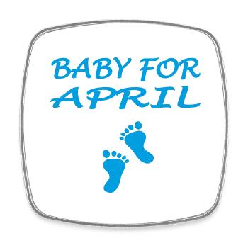 Baby for April - Magnet carré - blanc - Devant