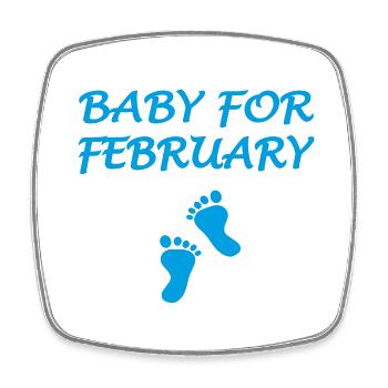 Baby for February - Magnet carré - blanc - Devant