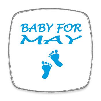 Baby for MAY - Magnet carré - blanc - Devant