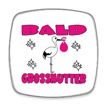 BALD GROSSMUTTER - Square fridge magnet - white - Front