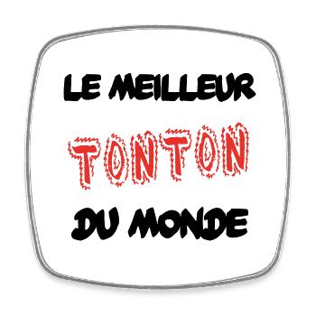 Le meilleur tonton du monde - Magnet carré - blanc - Devant
