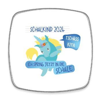 Tschüß Kita - Schulkind - Viereckiger Kühlschrankmagnet - Weiß - Vorne