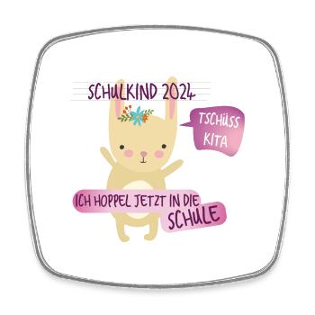 Tschüß Kita - Schulkind - Viereckiger Kühlschrankmagnet - Weiß - Vorne