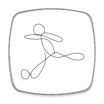 Fußball Line Art - Viereckiger Kühlschrankmagnet - Weiß - Vorne