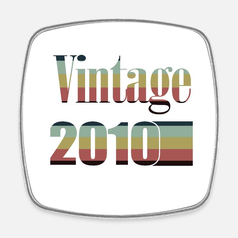 2010 Birthday 2010 Born In 2010 Birthday - Square fridge magnet - white