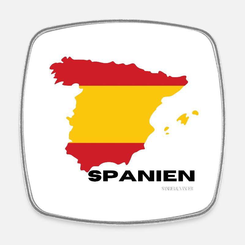 Spanien - Viereckiger Kühlschrankmagnet - Weiß