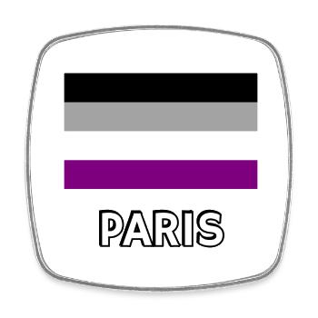 Asexuality Pride Flag Paris - Square fridge magnet - white - Front