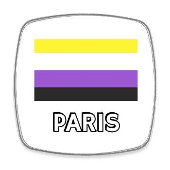 Non binary Pride Flag Paris - Square fridge magnet - white - Front