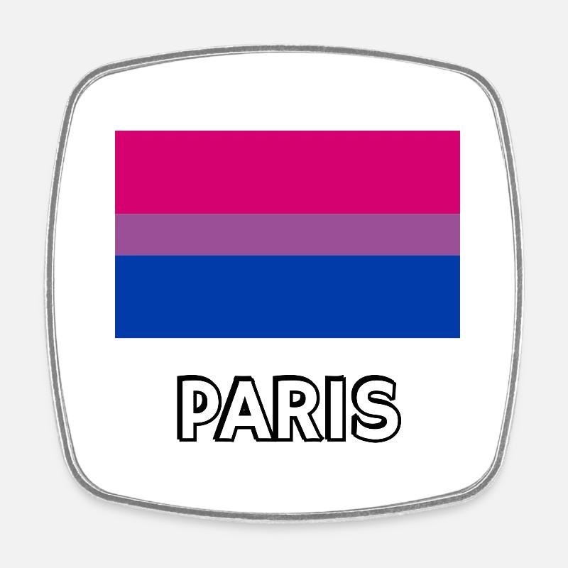 Bi Pride Flag Paris - Square fridge magnet - white