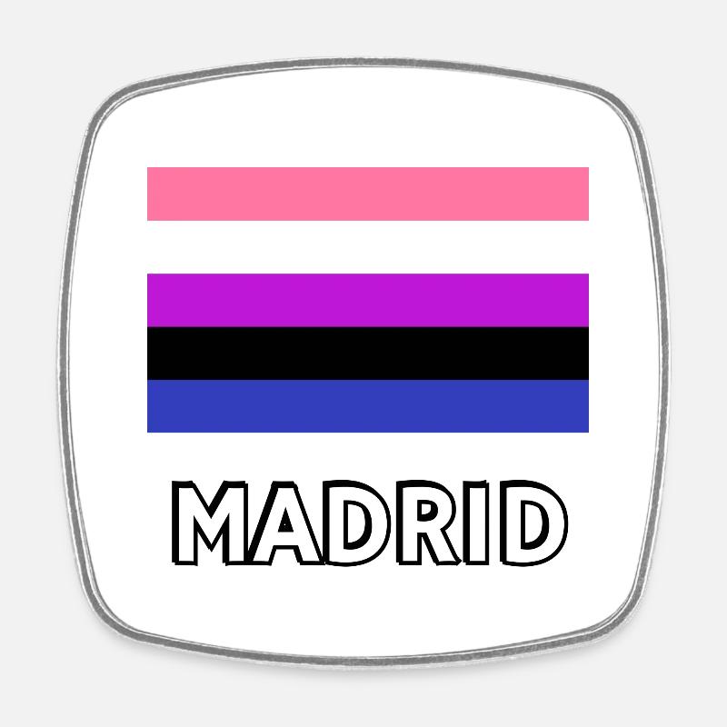 Genderfluid Pride Flag Madrid - Square fridge magnet - white