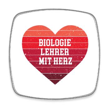 Biologie Lehrer mit Herz Danke Bester Biolehrer - Viereckiger Kühlschrankmagnet - Weiß - Vorne