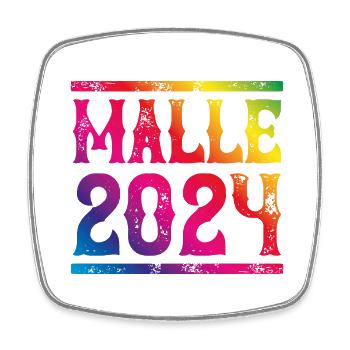 Malle 2024 Bunt Mallorca - Viereckiger Kühlschrankmagnet - Weiß - Vorne