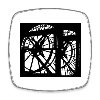 Horloge - Magnet carré - blanc - Devant