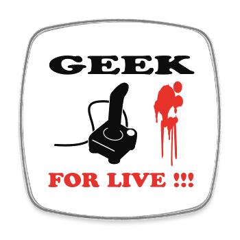 GEEK FOR LIFE - Magnet carré - blanc - Devant