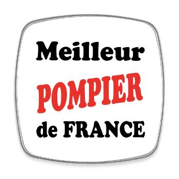 Meilleur POMPIER de france - Magnet carré - blanc - Devant