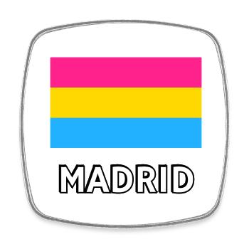 Pan Pride Flagge Madrid - Viereckiger Kühlschrankmagnet - Weiß - Vorne