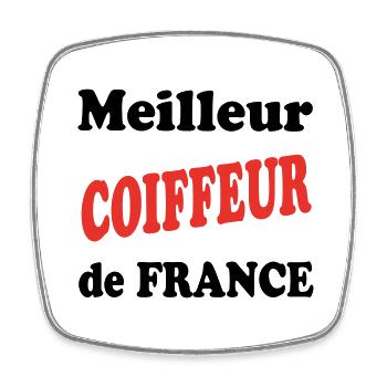 Meilleur COIFFEUR de france - Magnet carré - blanc - Devant