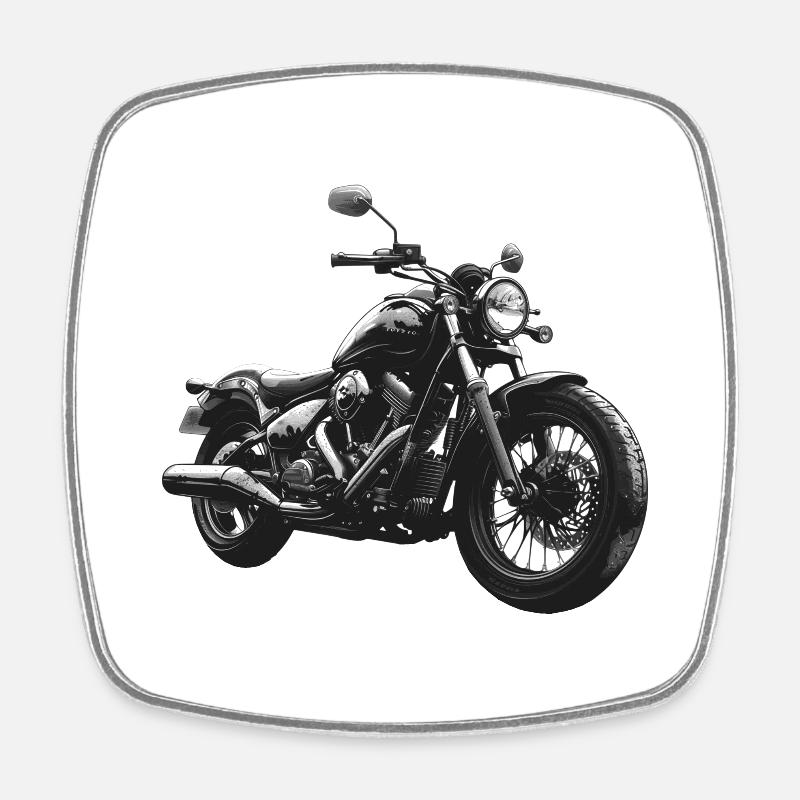 Motorcycle - Square fridge magnet - white