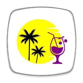 cocktail sunset - Viereckiger Kühlschrankmagnet - Weiß - Vorne