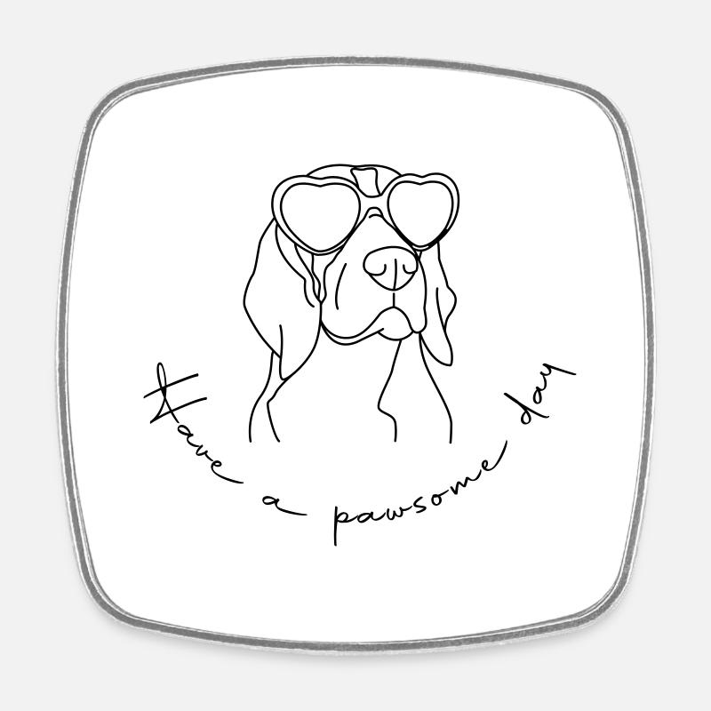 Beagle Pawsome Day - Square fridge magnet - white