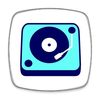 Mischpult Party DJ Vinyl Schallplatte Musik Liebe - Viereckiger Kühlschrankmagnet - Weiß - Vorne