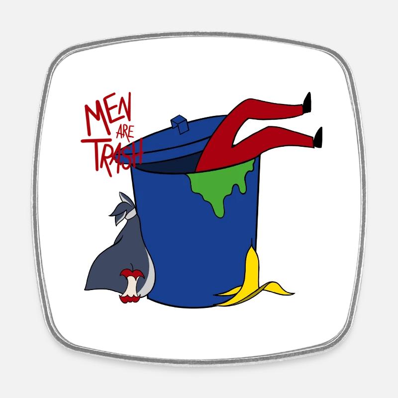 men are trash - Square fridge magnet - white