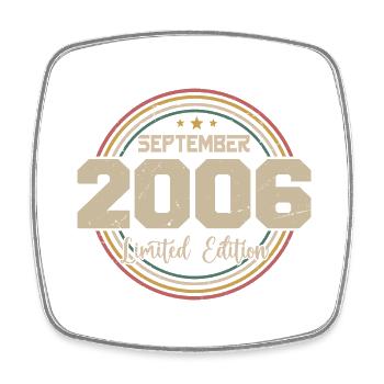 September 2006 Geburtstagsgeschenk 2006 - Viereckiger Kühlschrankmagnet - Weiß - Vorne