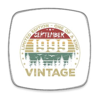 September 1999 Vintage Birthday Gift 1999 - Square fridge magnet - white - Front