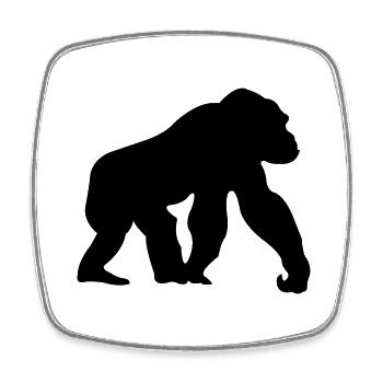 affe - Viereckiger Kühlschrankmagnet - Weiß - Vorne