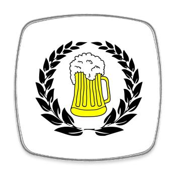bier wappen 02 - Viereckiger Kühlschrankmagnet - Weiß - Vorne