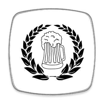 bier wappen 01 - Viereckiger Kühlschrankmagnet - Weiß - Vorne