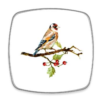 Oiseau coloré - Magnet carré - blanc - Devant