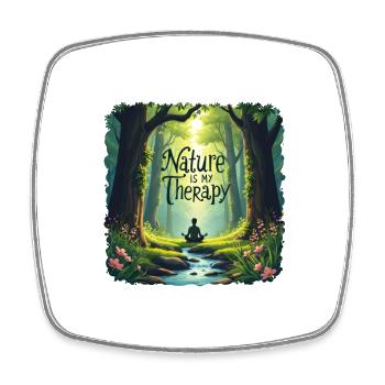 Nature is my Therapy - Meditation im Wald - Viereckiger Kühlschrankmagnet - Weiß - Vorne