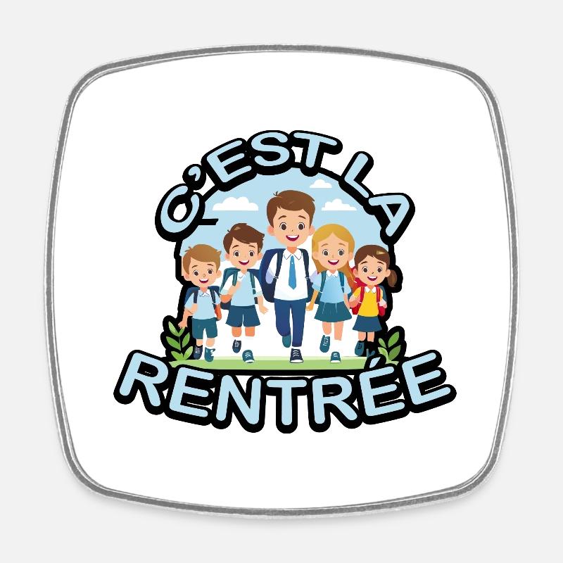 Back to school - Square fridge magnet - white