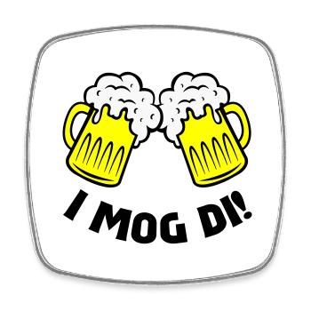 bier i mog di - Viereckiger Kühlschrankmagnet - Weiß - Vorne