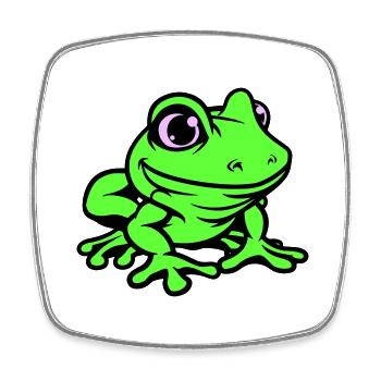 Frog Comic - Square fridge magnet - white - Front
