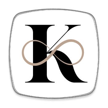 Infinite letter k - Square fridge magnet - white - Front