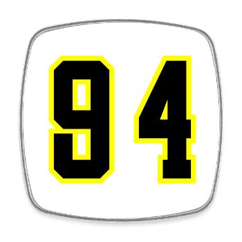 94 Number Jersey - Square fridge magnet - white - Front