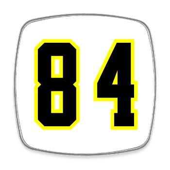 84 Number Jersey - Square fridge magnet - white - Front
