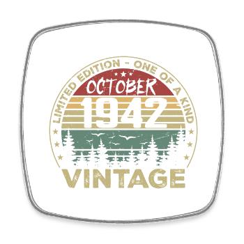 Anniversaire Millésime Fabriqué en Octobre 1942 - Magnet carré - blanc - Devant