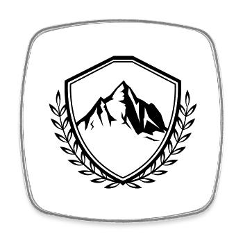wappen berge - Viereckiger Kühlschrankmagnet - Weiß - Vorne