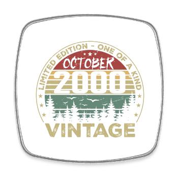 Anniversary vintage made in October 2000 - Square fridge magnet - white - Front