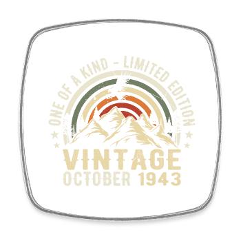 Anniversaire octobre 1943 - Born in October 1943 - Square fridge magnet - white - Front
